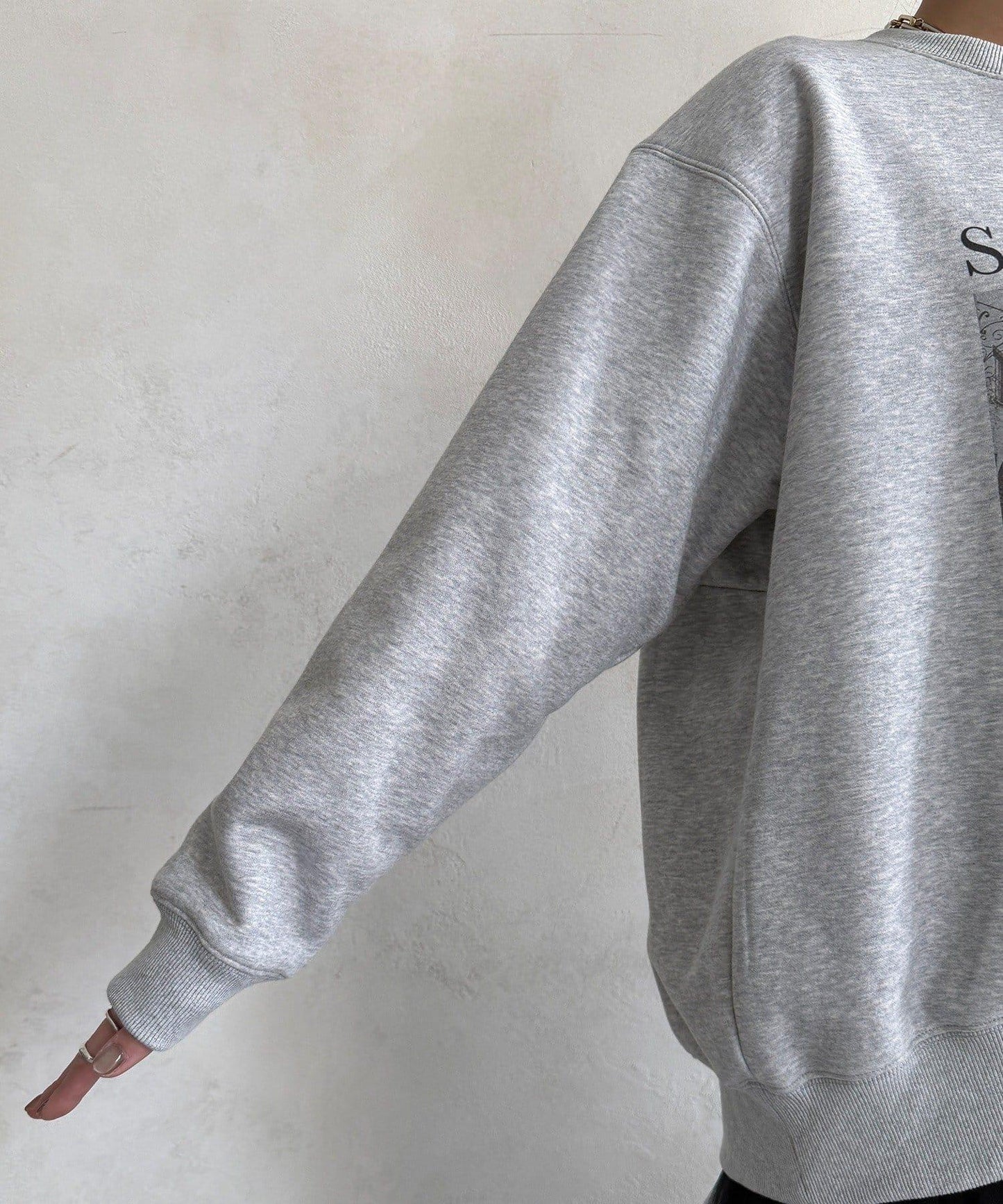 背部拉鍊照片印花加絨上衣