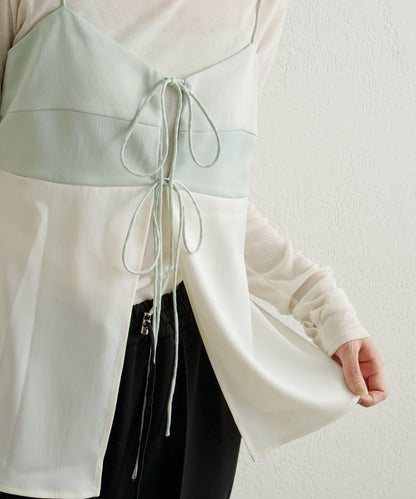緞面蝴蝶結吊帶背心