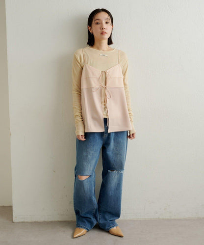 緞面蝴蝶結吊帶背心