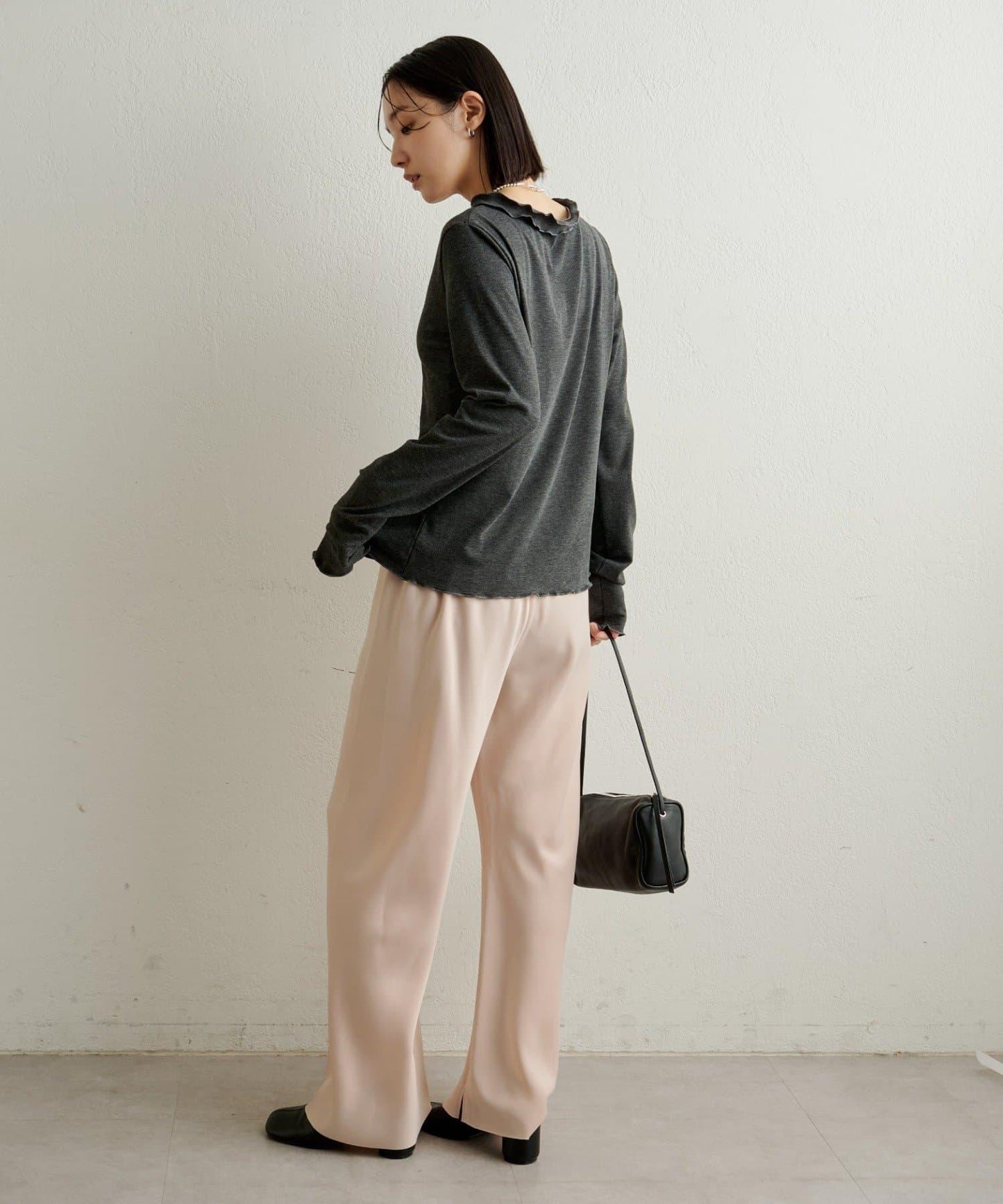 荷葉邊羅紋開衫