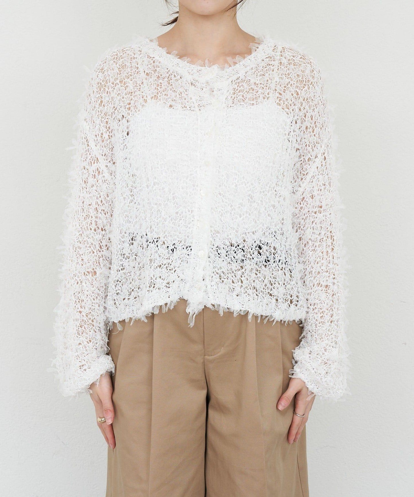 【26SS】網紗紗線點點開衫