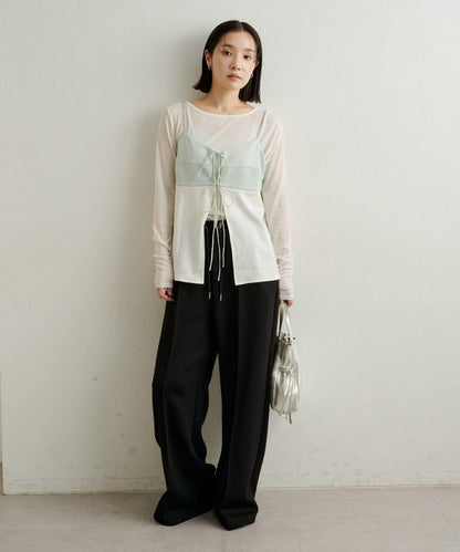 緞面蝴蝶結吊帶背心