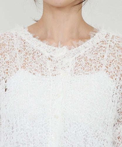 【26SS】網紗紗線點點開衫