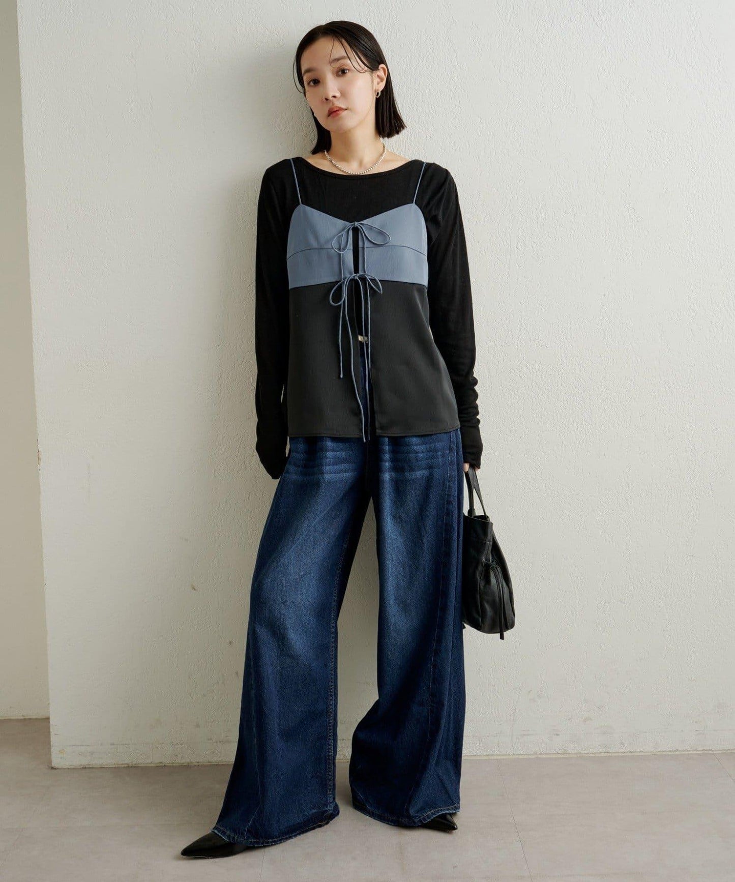 緞面蝴蝶結吊帶背心