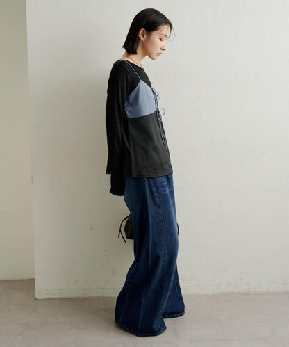 緞面蝴蝶結吊帶背心