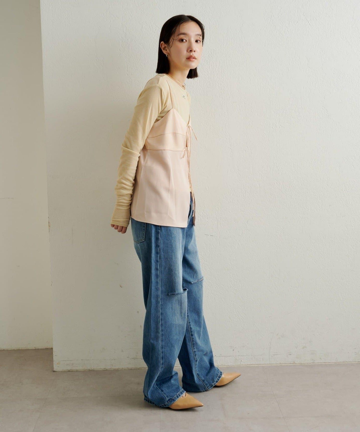 緞面蝴蝶結吊帶背心