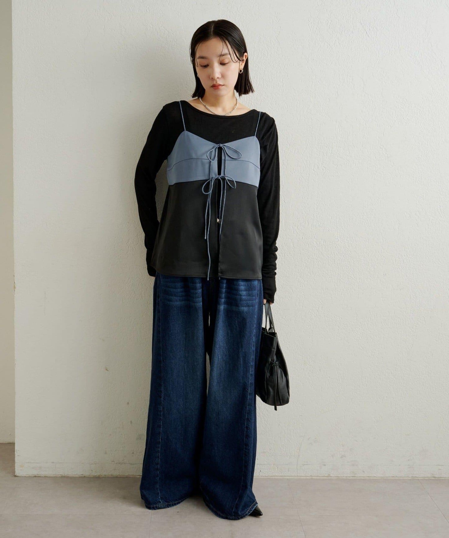 緞面蝴蝶結吊帶背心