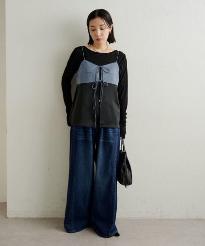 緞面蝴蝶結吊帶背心