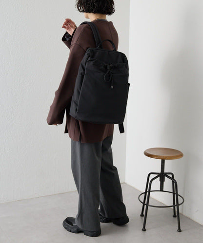 防潑水/A4尺寸兼容抽繩雙肩包