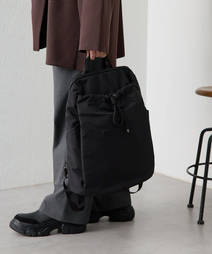 防潑水/A4尺寸兼容抽繩雙肩包