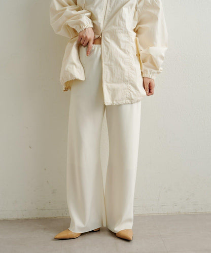 緞面斜裁休閒褲