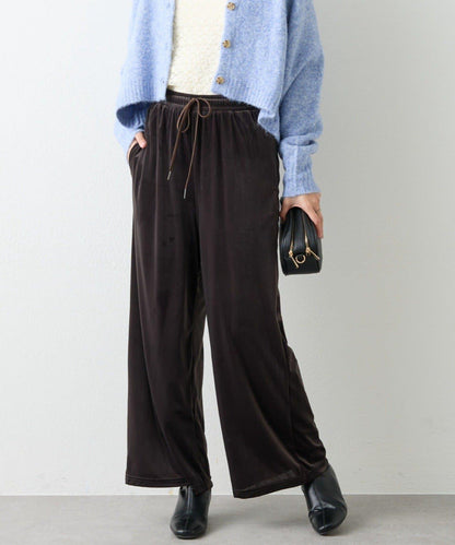 舒適穿著感透視天鵝絨休閒褲