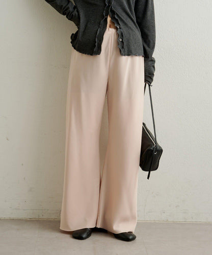 緞面斜裁休閒褲