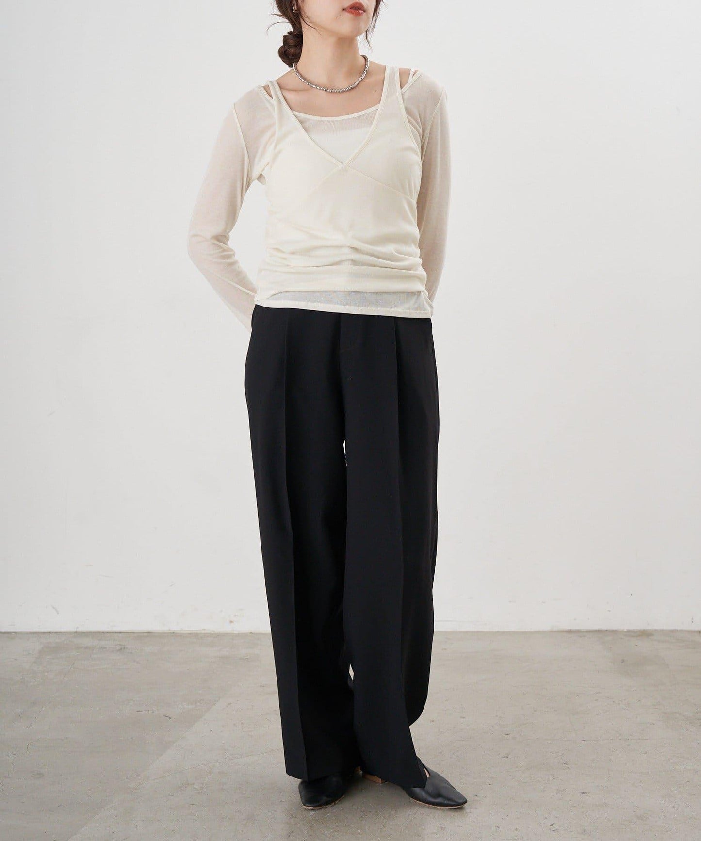 【26SS】寬鬆褶皺長褲