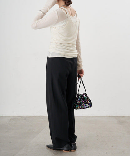 【26SS】寬鬆褶皺長褲