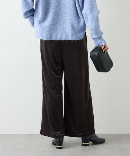 舒適穿著感透視天鵝絨休閒褲