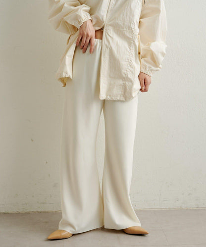 緞面斜裁休閒褲