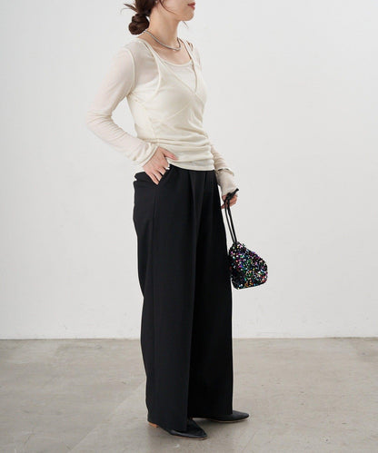 【26SS】寬鬆褶皺長褲