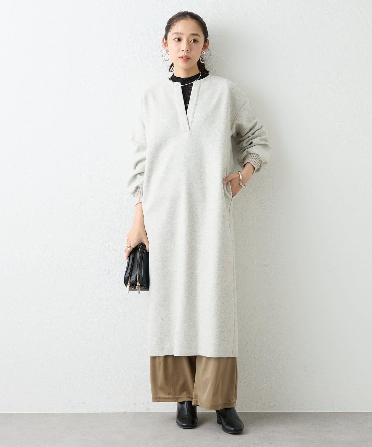 舒適穿著感透視天鵝絨休閒褲