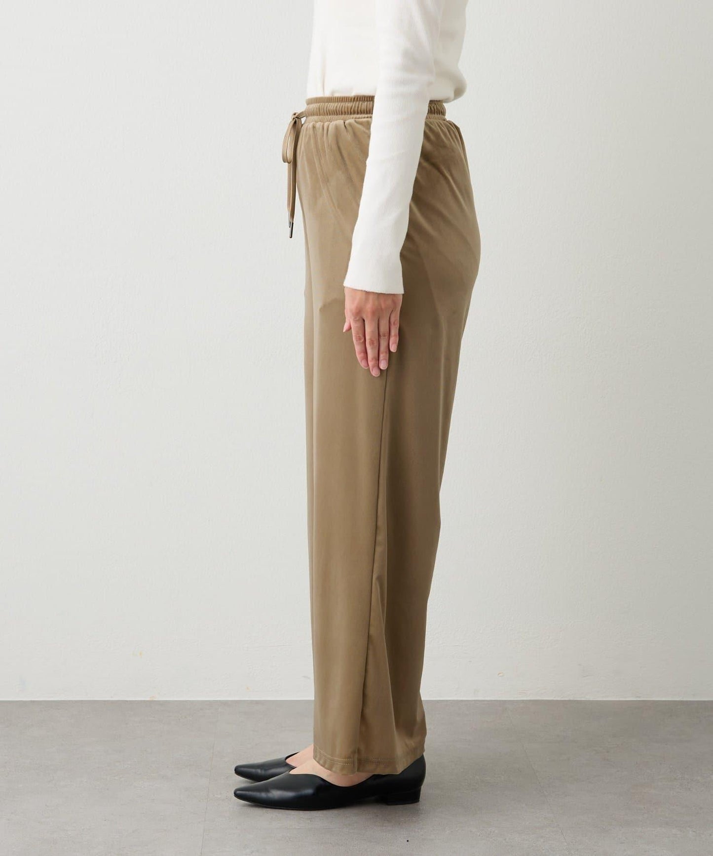 舒適穿著感透視天鵝絨休閒褲