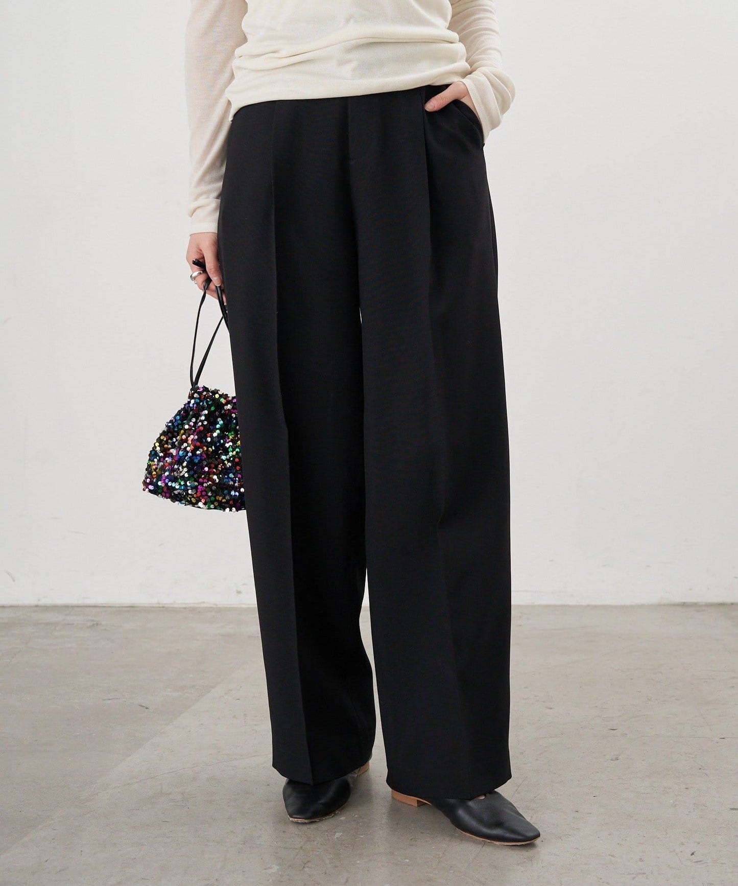 【26SS】寬鬆褶皺長褲