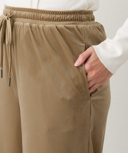 舒適穿著感透視天鵝絨休閒褲