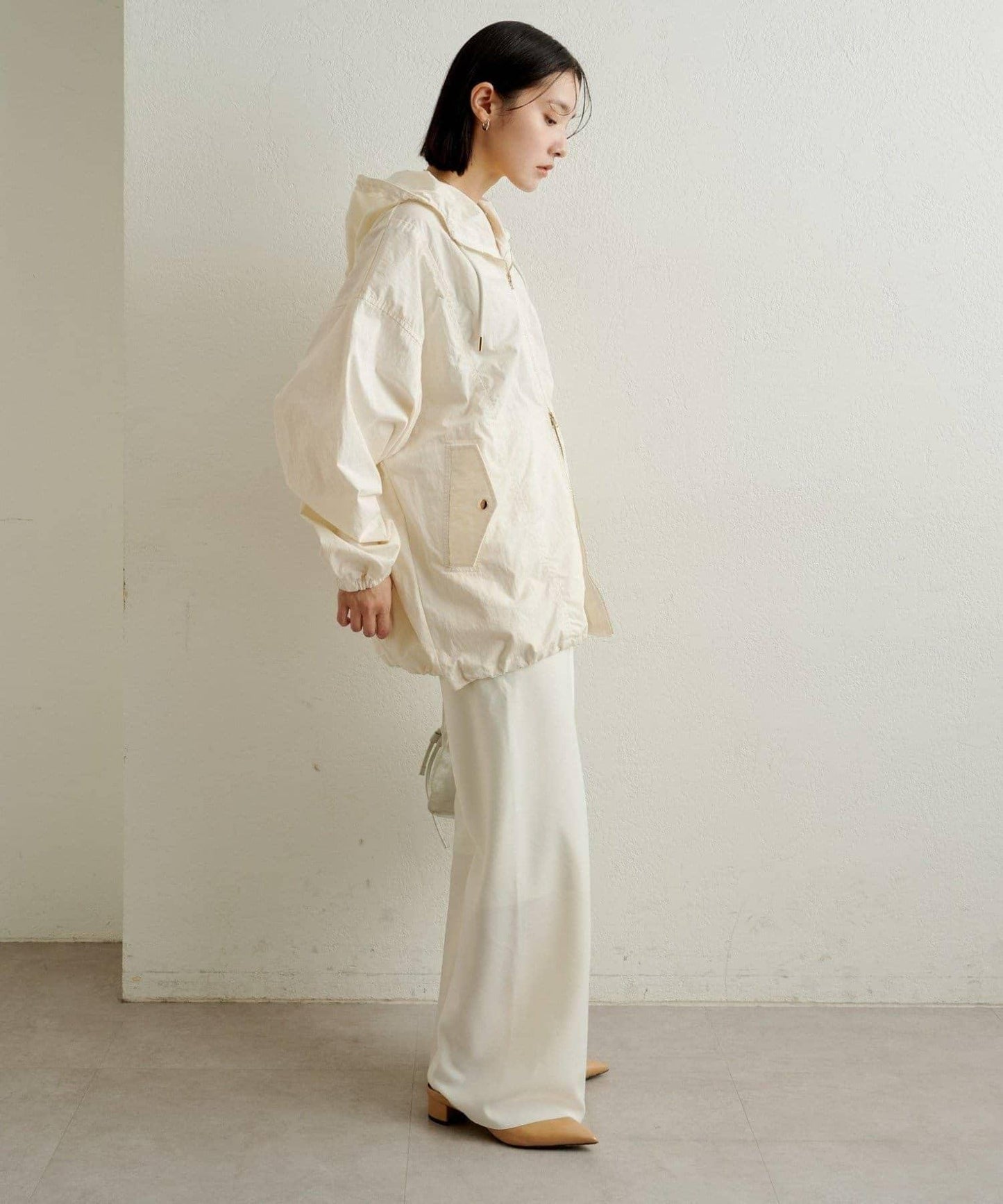 緞面斜裁休閒褲