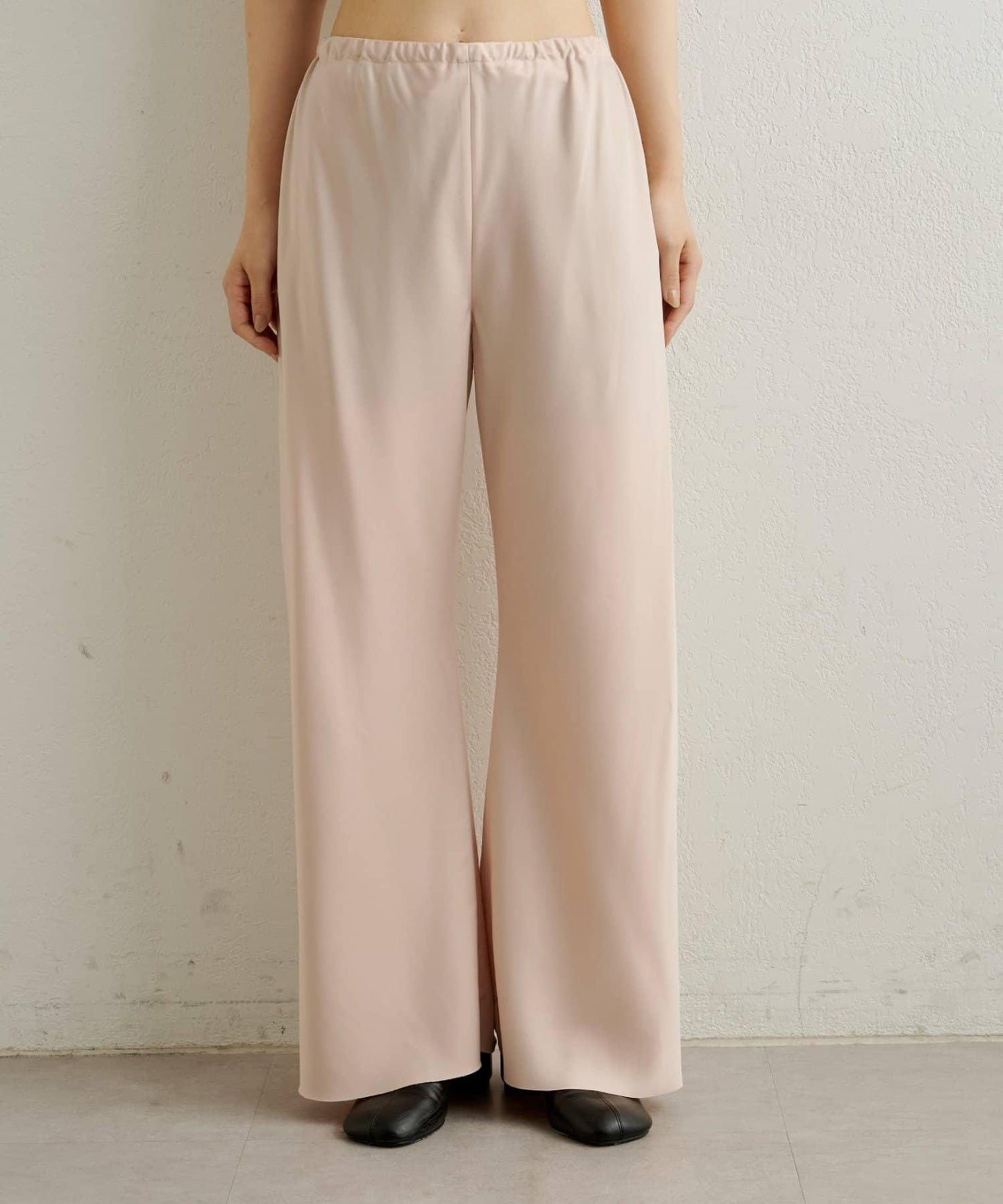 緞面斜裁休閒褲