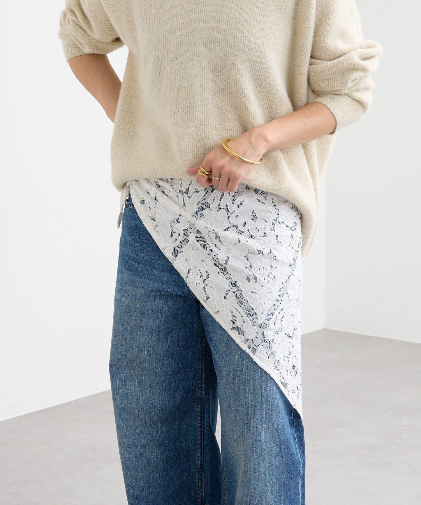 【à Nice (ア ・ニース)】手工蕾絲披肩