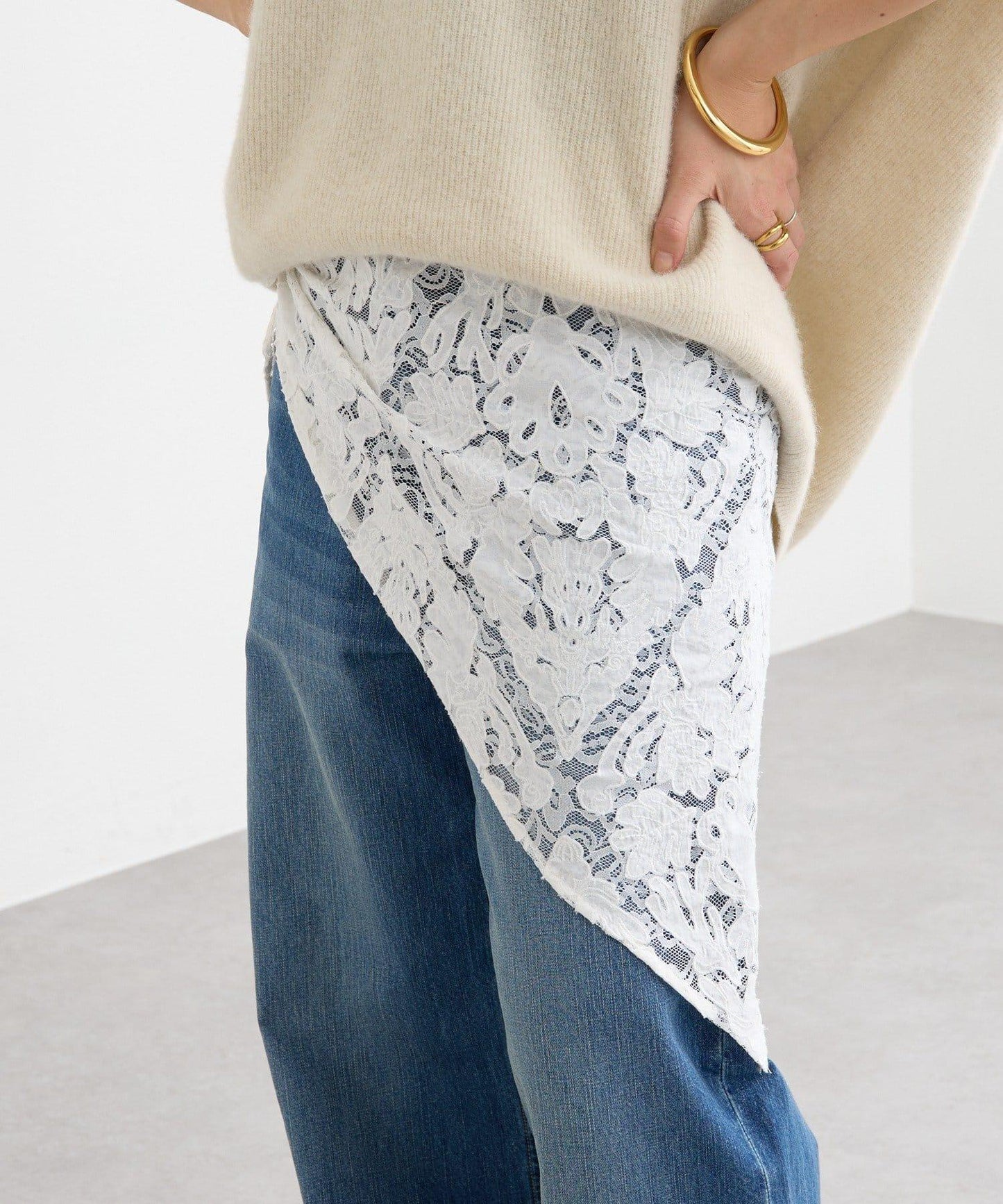 【à Nice (ア ・ニース)】手工蕾絲披肩