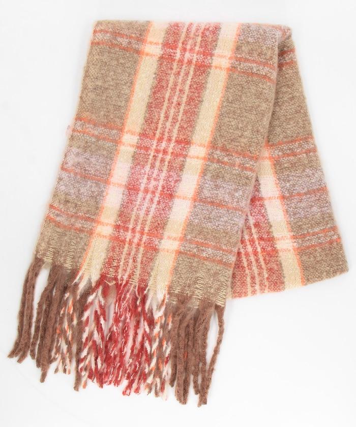 圈圈紗格紋圍巾