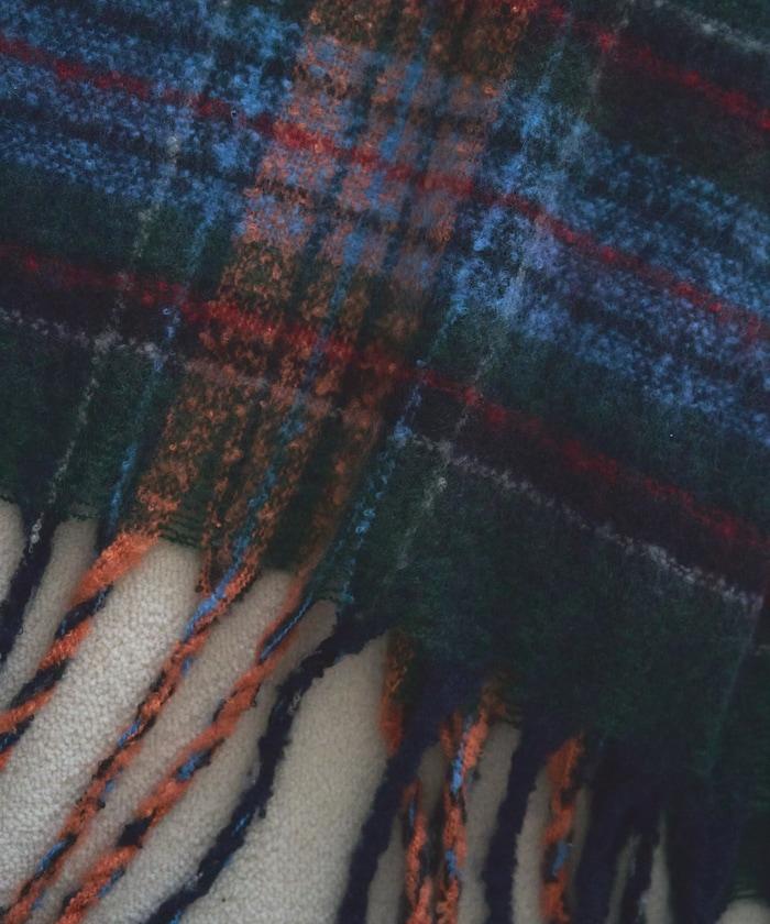 圈圈紗格紋圍巾