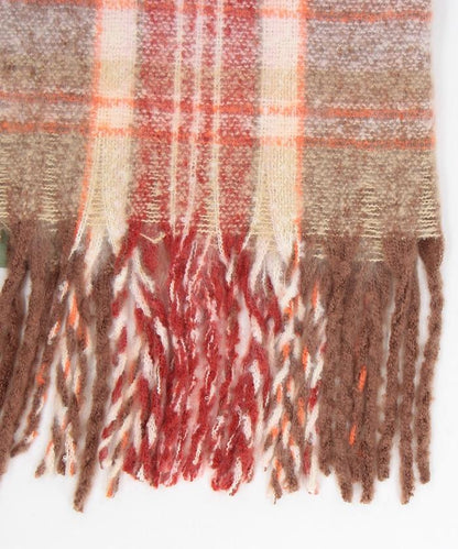 圈圈紗格紋圍巾