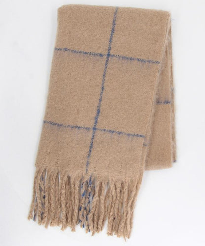 窗格格紋加厚圍巾