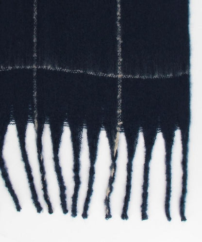 窗格格紋加厚圍巾