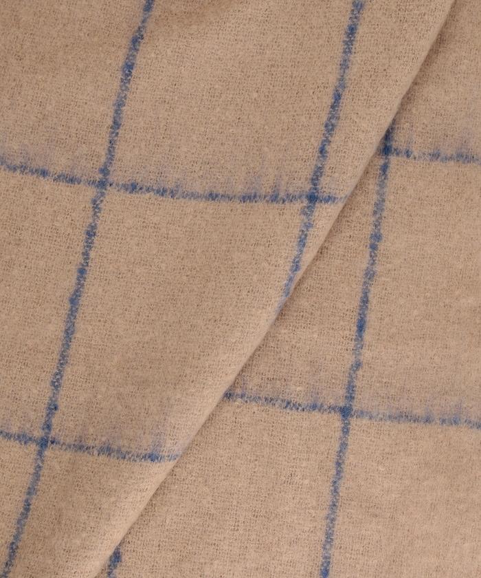 窗格格紋加厚圍巾