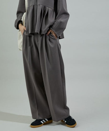 箱型荷葉邊開衫套裝