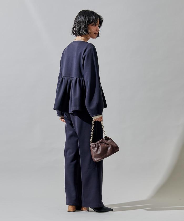 箱型荷葉邊開衫套裝