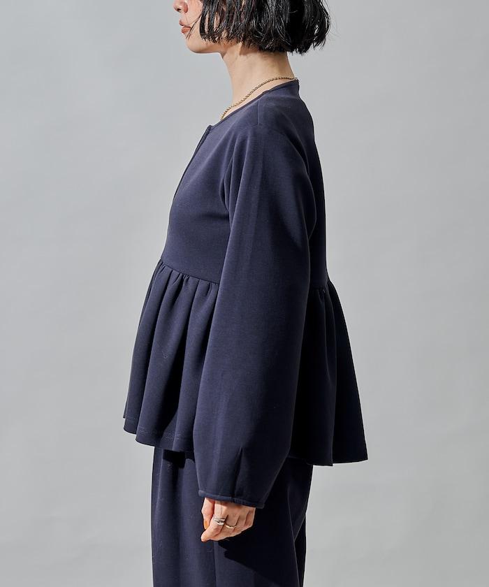 箱型荷葉邊開衫套裝