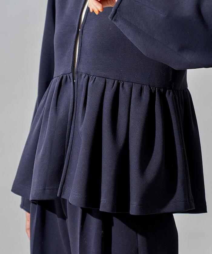 箱型荷葉邊開衫套裝