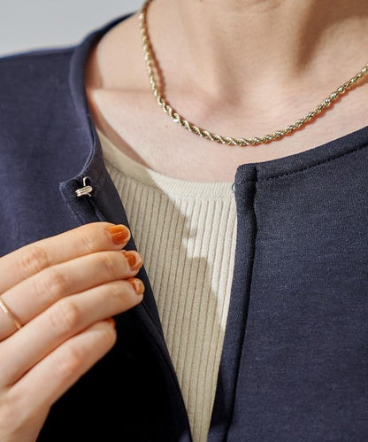 箱型荷葉邊開衫套裝