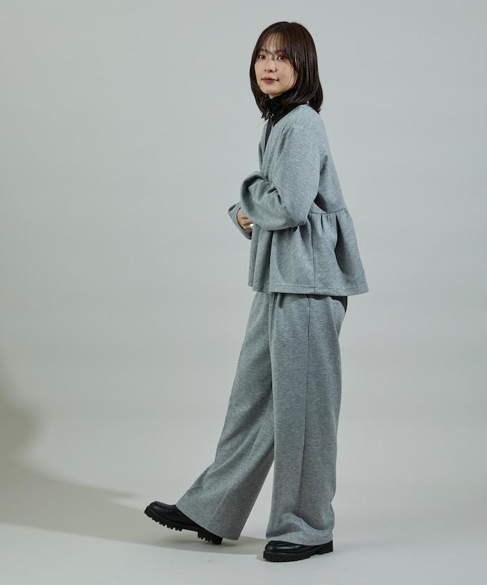 箱型荷葉邊開衫套裝