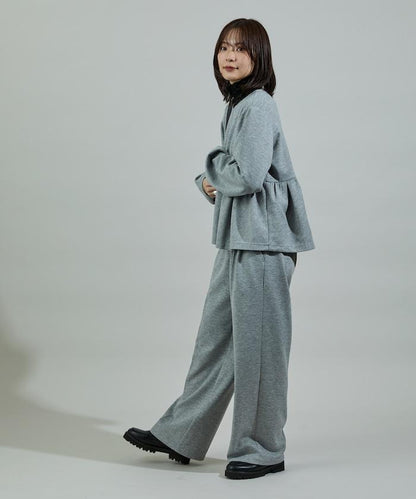 箱型荷葉邊開衫套裝