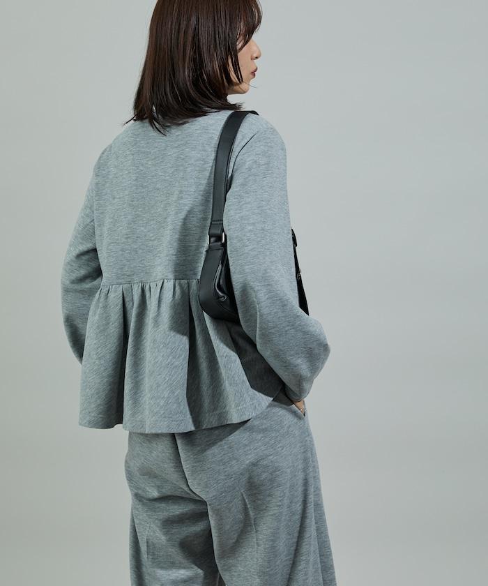 箱型荷葉邊開衫套裝