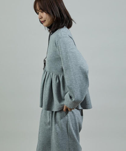 箱型荷葉邊開衫套裝