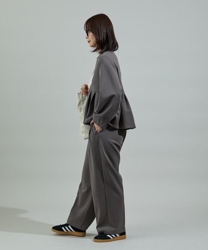 箱型荷葉邊開衫套裝