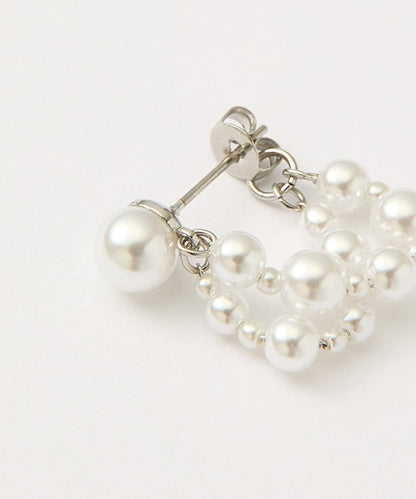 弧形珍珠耳環