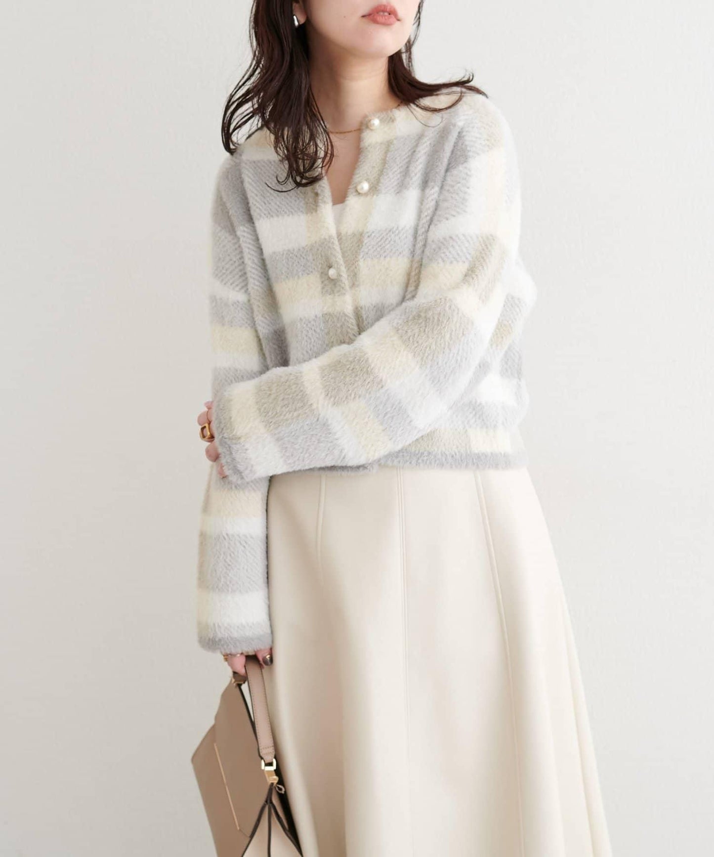 中長款毛絨針織開衫