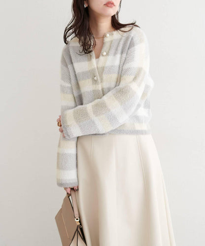 中長款毛絨針織開衫