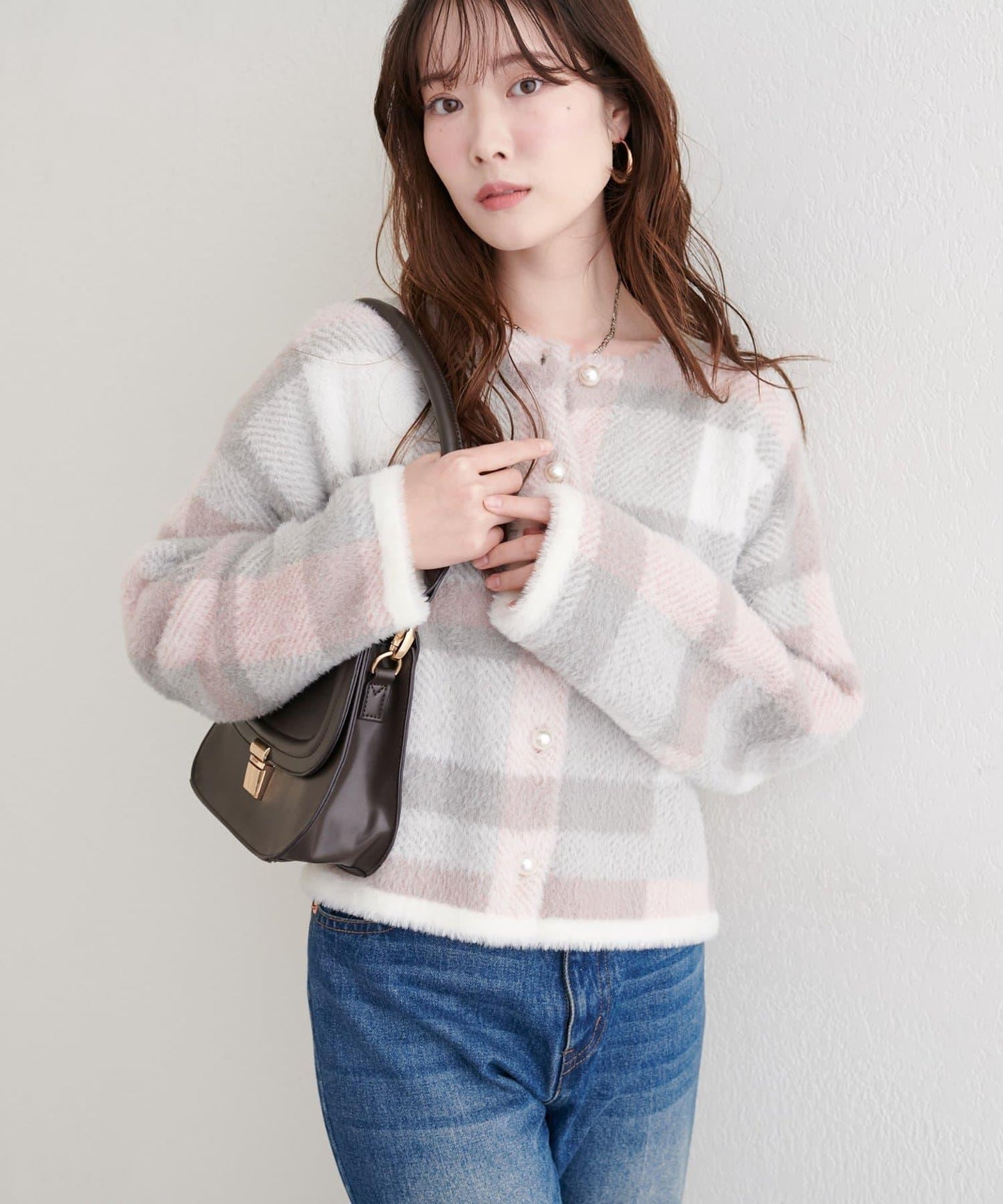 中長款毛絨針織開衫